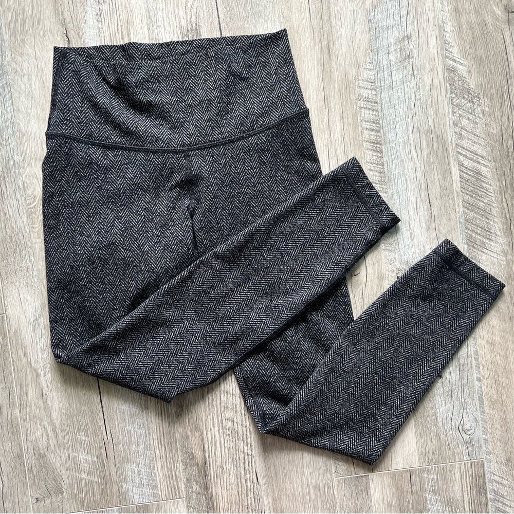 Lululemon Wunder Under Gray Herringbone High Rise Leggings